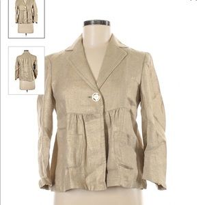 Michael Kors Gold Linen Jacket Blazer